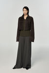 SWAYING/KNIT velvet small lapel jacket SW23AW1T72 coffee